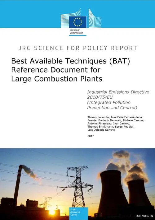 Referenčný dokument o BAT pre veľké spaľovacie zariadenia – LCP BREF