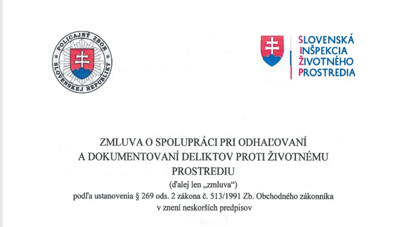 ZMLUVA O SPOLUPRÁCI PRI ODHAĽOVANÍ A DOKUMENTOVANÍ DELIKTOV PROTI ŽIVOTNÉMU PROSTREDIU